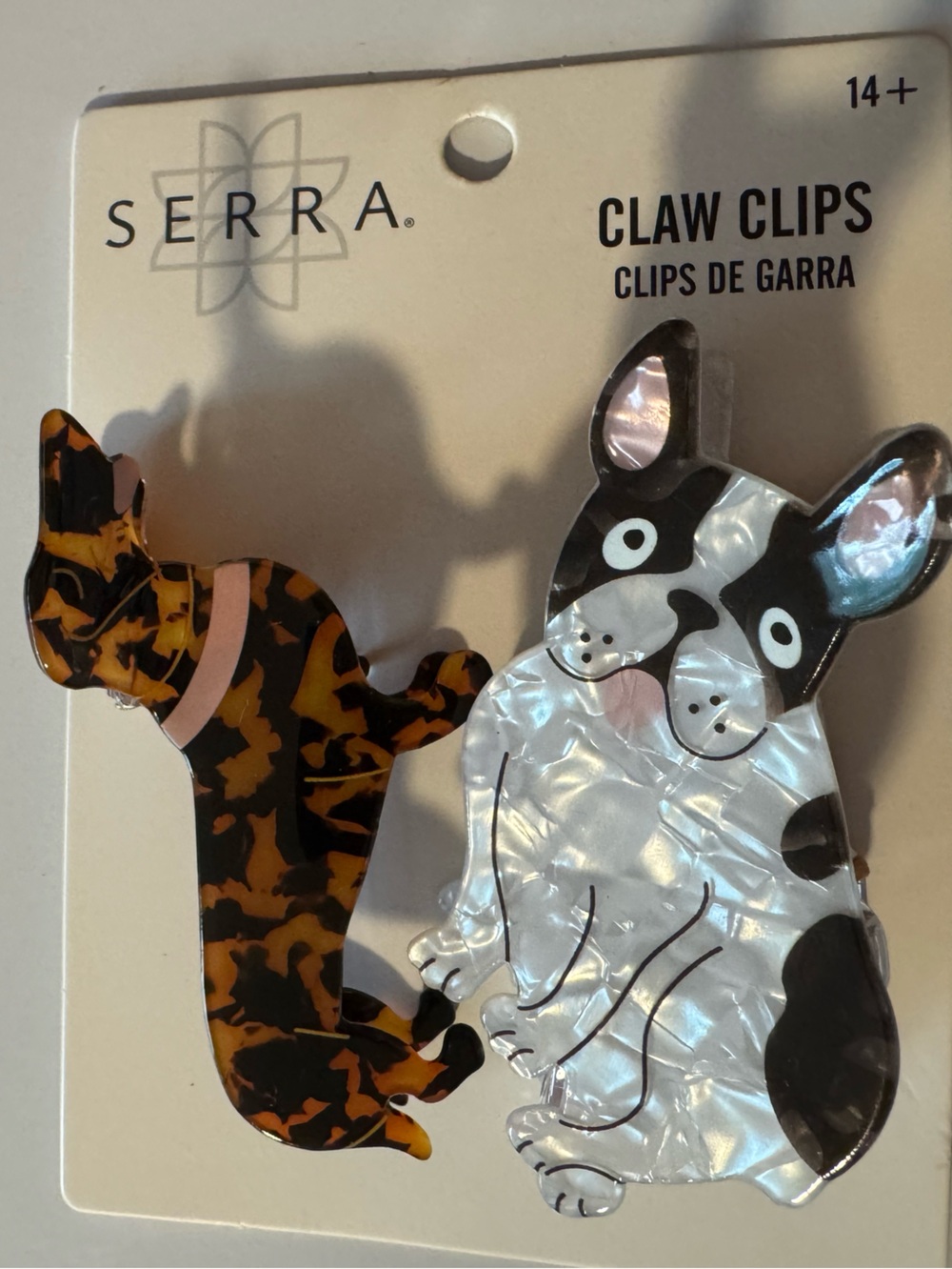 SERRA Tortoiseshell Brown & Pearlescent White Dog Claw Clips